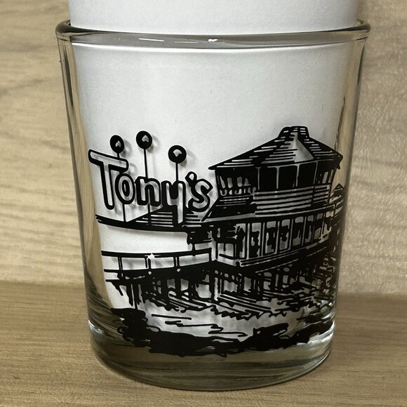 VTG 90s TONYS ON THE PIER Redondo Beach California Cocktail Glasses - Picture 2 of 11